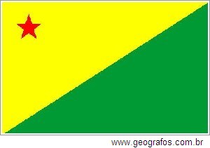 Bandeira do Estado Acre Localizado na Região Norte do Brasil