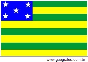 Bandeira do Estado Goiás Localizado na Região Centro-Oeste do Brasil