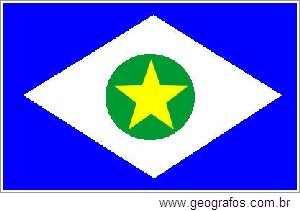 Bandeira do Estado Mato Grosso Localizado na Região Centro-Oeste do Brasil