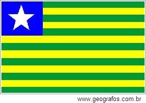 Bandeira do Estado Piauí Localizado na Região Nordeste do Brasil