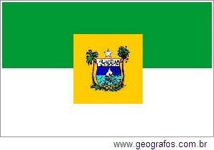 Bandeira do Estado Rio Grande do Norte Localizado na Região Nordeste do Brasil