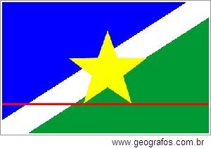 Bandeira do Estado Roraima Localizado na Região Norte do Brasil