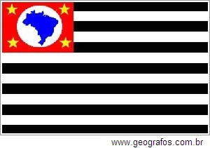 Bandeira do Estado São Paulo Localizado na Região Sudeste do Brasil