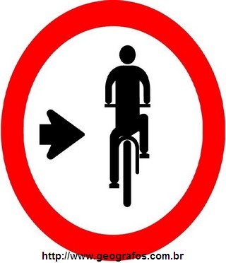 Placa Ciclista Transite a Direita