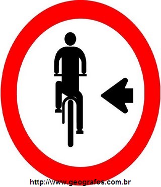 Placa Ciclista Transite a Esquerda