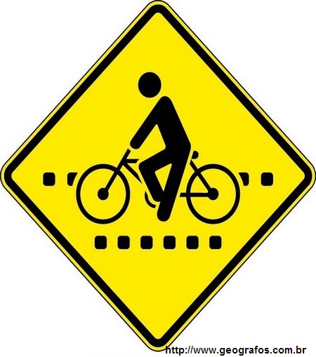 Placa Passagem Sinalizada de Ciclistas