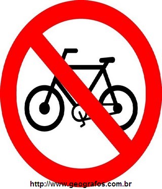 Placa Proibido Trânsito de Bicicletas