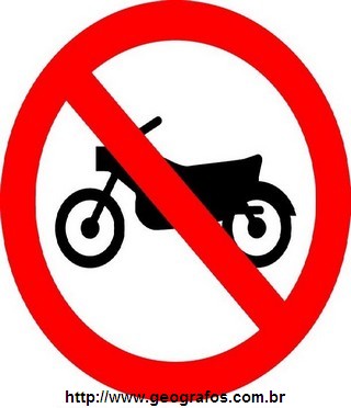 Placa Proibido Trânsito de Motocicletas