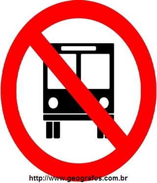 Placa Proibido Trânsito de Ônibus