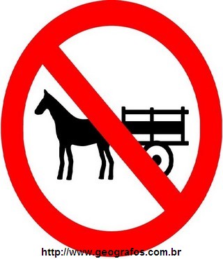 Placa Proibido Trânsito Veículos Tração Animal