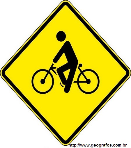 Placa Trânsito de Ciclista