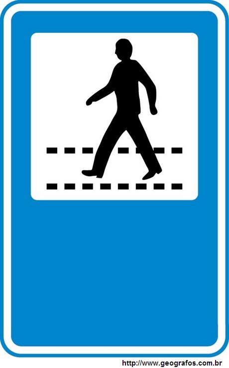 Placa Travessia de Pedestres