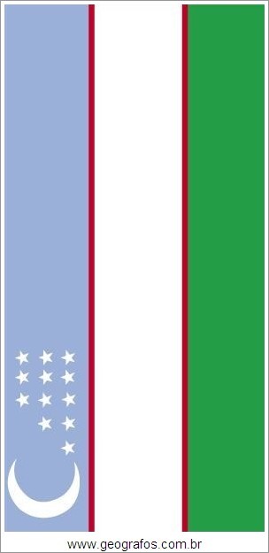 Bandeira do País Uzbequistão