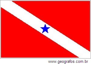 Bandeira do Estado Pará Localizado na Região Norte do Brasil