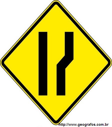 Placa Alargamento de Pista a Direita