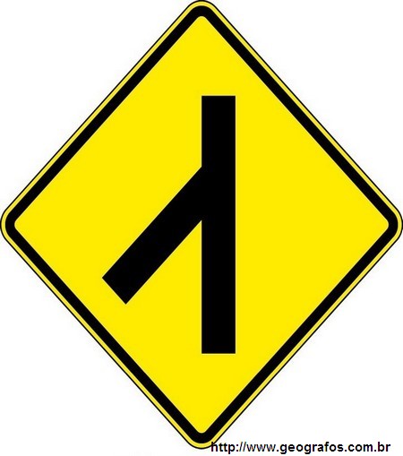 Placa Confluência a Esquerda