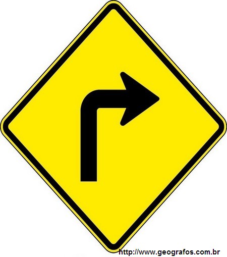 Placa Curva Acentuada a Direita