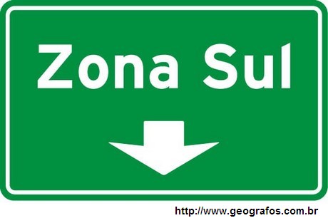 Placa Indicativa de Direção Zona Sul