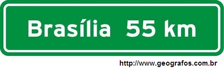 Placa Distância Brasília 55 Km