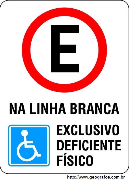 Placa Estacionamento Deficiente Físico