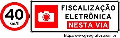 Placa Fiscalização Eletrônica Nesta Via 40 Km