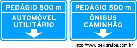 Placa Identificação de Pedágio