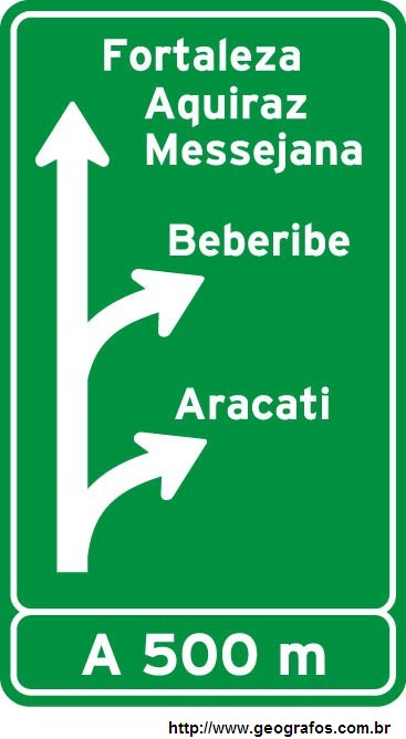 Placa Indicação Destino Fortaleza