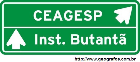 Placa Indicativa de Sentido Ceagesp