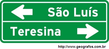 Placa Indicativa Sentido São Luís