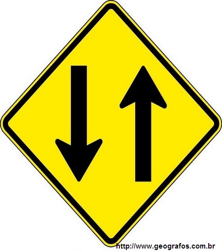 Placa Mão Dupla Adiante