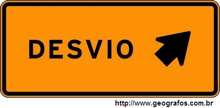 Placa de Obras Com Desvio a Direita