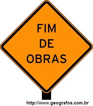 Placa de Obras Fim de Obras