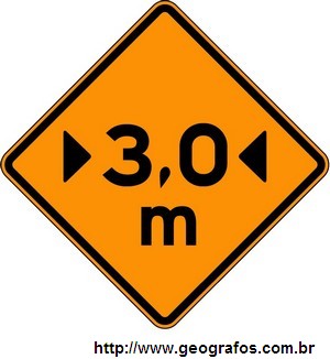 Placa de Obras Largura Limitada