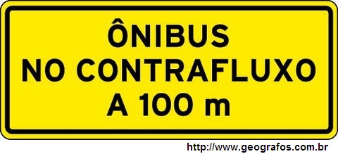 Placa Ônibus no Contrafluxo