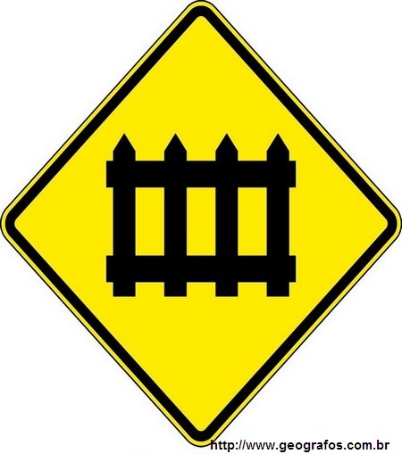 Placa Passagem de Nível com Barreira