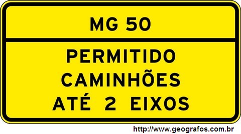 Placa Permitido Caminhões Até 2 Eixos