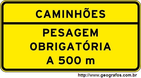 Placa Pesagem de Caminhões