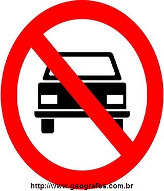 Placa Proibido Trânsito de Veículos Automotores