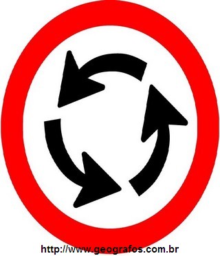 Placa Sentido Circular na Rotatória