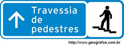 Placa Travessia de Pessoas Caminhando