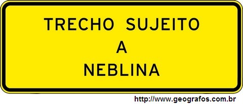 Placa Trecho Com Neblina