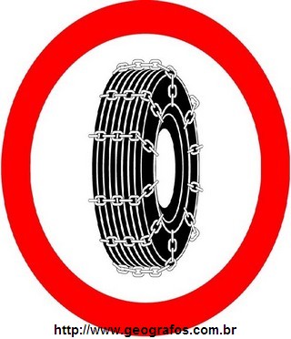 Placa Uso Obrigatório de Corrente