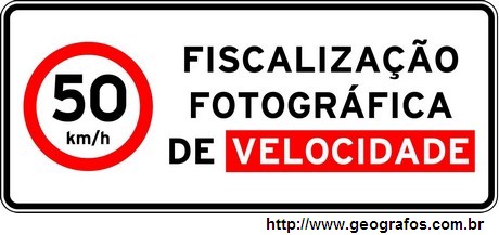 Placa Velocidade Máxima 50 Km