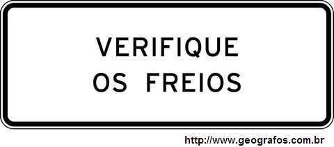 Placa Verifique os Freios